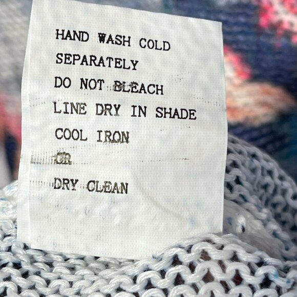 Luisa Ricci Boat Neck Sweater Womens Size L Blue Tie Dye Americana Boho Chic - Picture 9 of 12